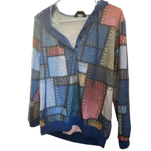 CHICME SIZE MD MULTI COLOR SHIRT WITH HOOD